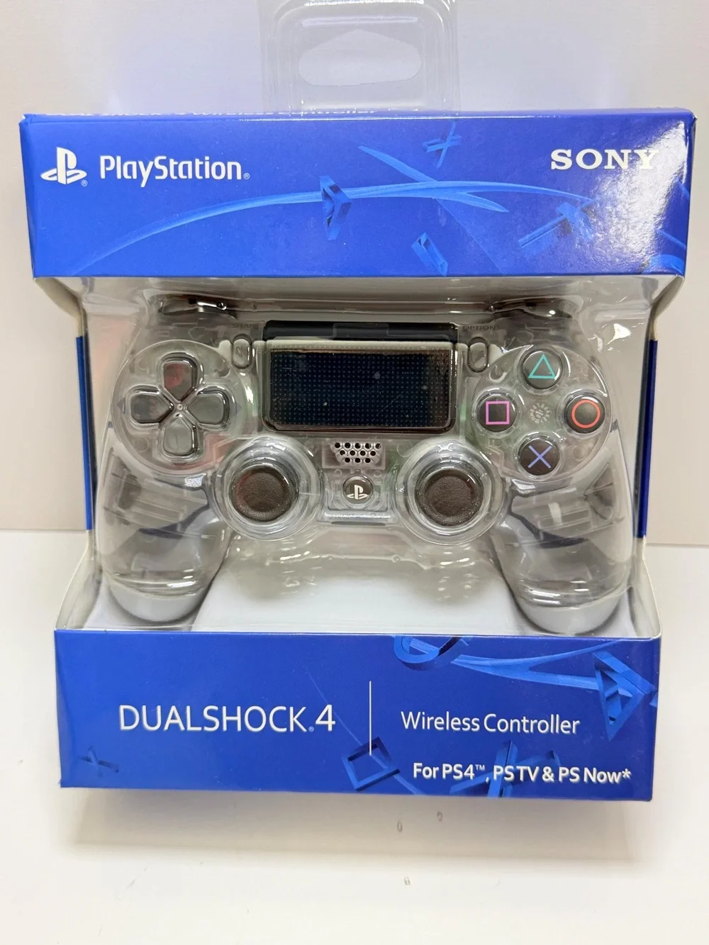 Sony DualShock 4 Wireless Controller - Clear Transparent with Colored Buttons